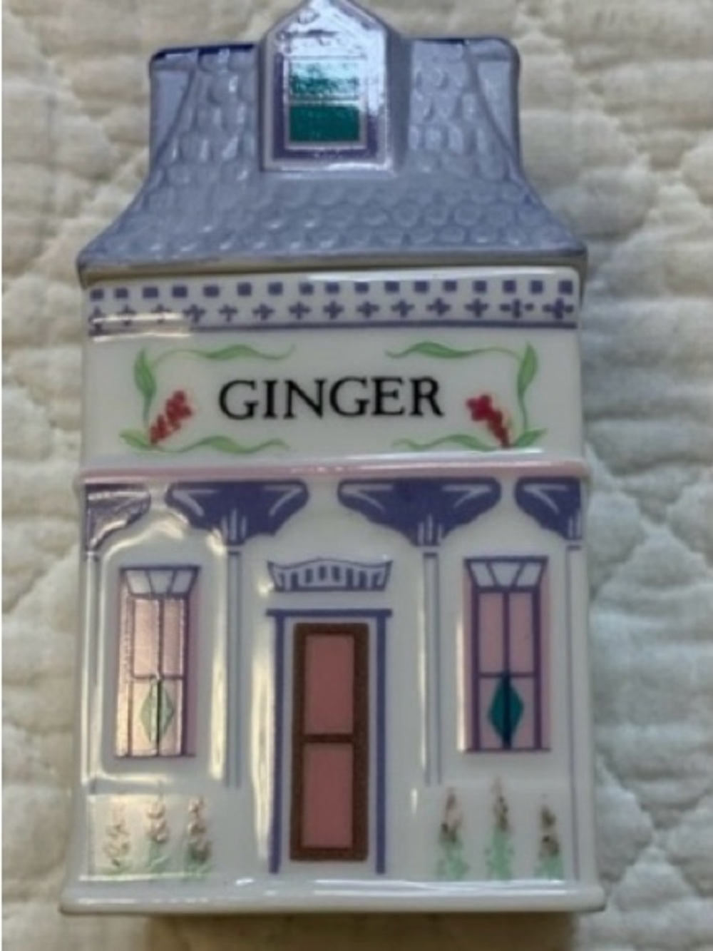 Lenox Vintage 1989 Collectible Porcelain Ginger Spice Village Jar House